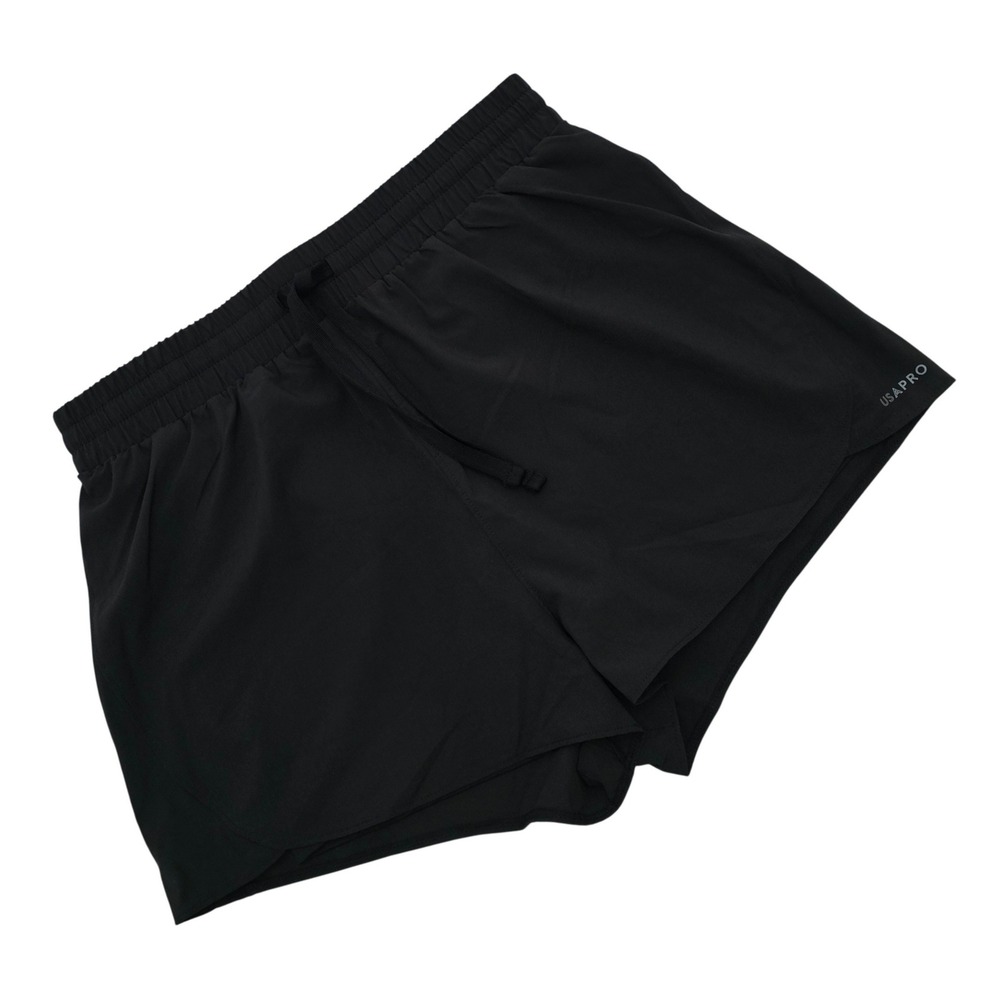 NWT USA Pro Women's Mid Rise Two In One Running Training Shorts Black M